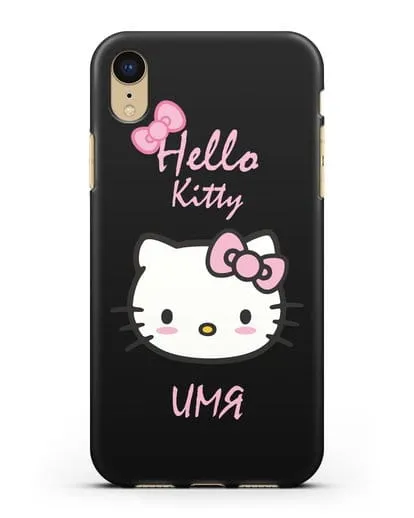 Именной чехол Hello Kitty силиконовый для iPhone XR