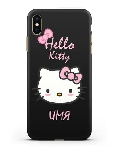 Именной чехол Hello Kitty силиконовый для iPhone XS Max