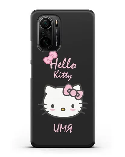 Именной чехол Hello Kitty силиконовый для Xiaomi Poco F3 Pro