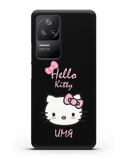 Именной чехол Hello Kitty силиконовый для Xiaomi Poco F4
