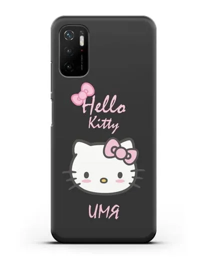 Именной чехол Hello Kitty силиконовый для Xiaomi Poco M3 Pro