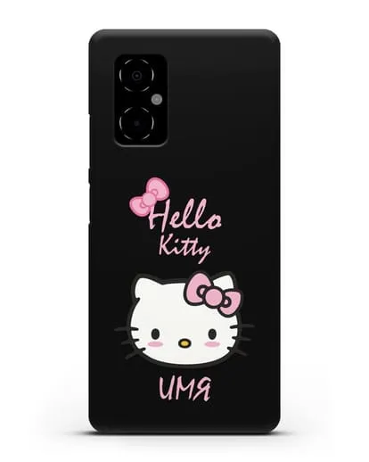 Именной чехол Hello Kitty силиконовый для Xiaomi Poco M4 5G
