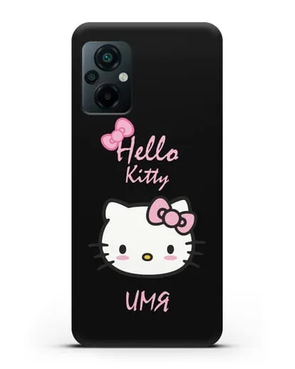 Именной чехол Hello Kitty силиконовый для Xiaomi Poco M5