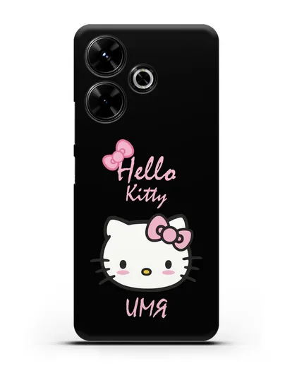 Именной чехол Hello Kitty силиконовый для Xiaomi Poco M6