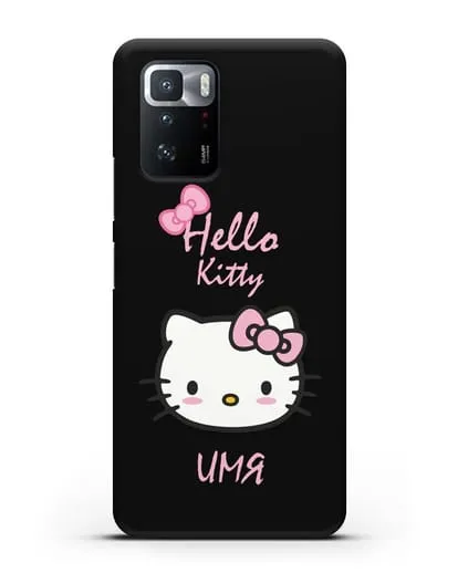 Именной чехол Hello Kitty силиконовый для Xiaomi Poco X3 GT