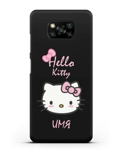 Именной чехол Hello Kitty силиконовый для Xiaomi Poco X3 Pro