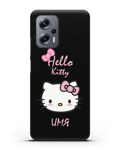 Именной чехол Hello Kitty силиконовый для Xiaomi Poco X4 GT