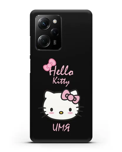 Именной чехол Hello Kitty силиконовый для Xiaomi Poco X5 Pro