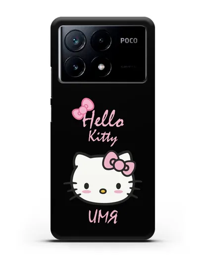 Именной чехол Hello Kitty силиконовый для Xiaomi Poco X6 Pro