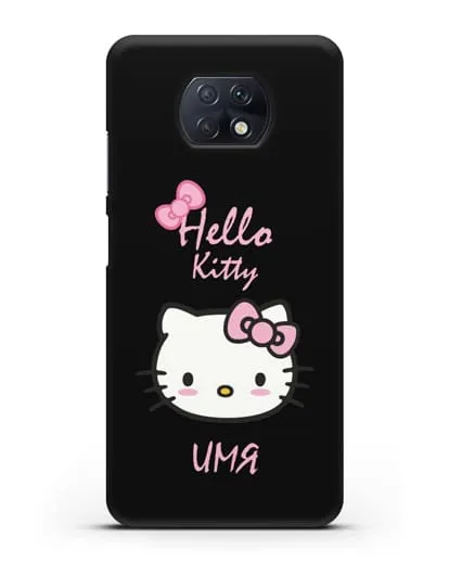 Именной чехол Hello Kitty силиконовый для Xiaomi Redmi Note 9T