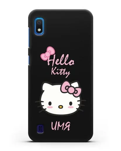 Именной чехол Hello Kitty силиконовый для Samsung Galaxy A10 [SM-A105F]