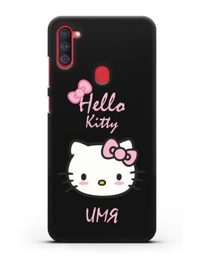 Именной чехол Hello Kitty силиконовый для Samsung Galaxy A11 [SM-A115F]