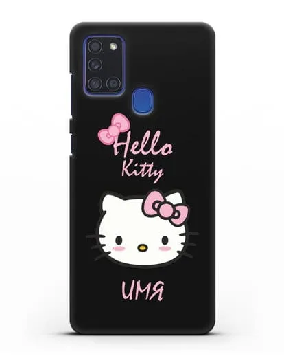 Именной чехол Hello Kitty силиконовый для Samsung Galaxy A21s [SM-A217F]