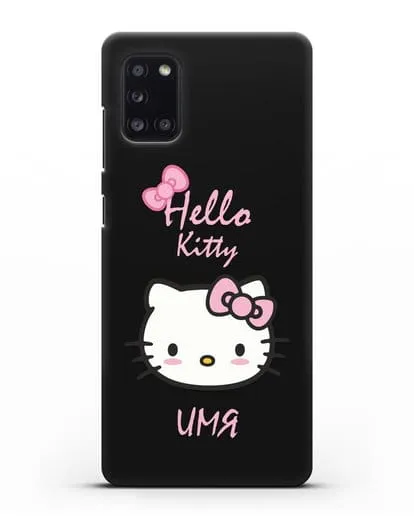 Именной чехол Hello Kitty силиконовый для Samsung Galaxy A31 [SM-A315F]