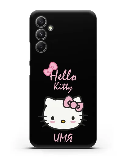 Именной чехол Hello Kitty силиконовый для Samsung Galaxy A34 [SM-A346]