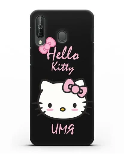 Именной чехол Hello Kitty силиконовый для Samsung Galaxy A40s [SM-A507FN]