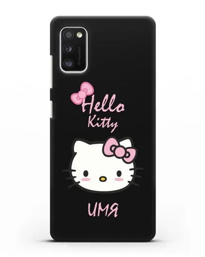 Именной чехол Hello Kitty силиконовый для Samsung Galaxy A41 [SM-A415F]