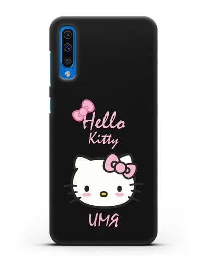 Именной чехол Hello Kitty силиконовый для Samsung Galaxy A50