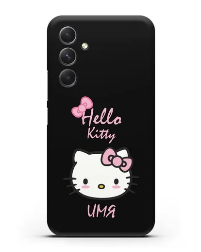 Именной чехол Hello Kitty силиконовый для Samsung Galaxy A54 [SM-A536]