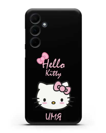 Именной чехол Hello Kitty силиконовый для Samsung Galaxy A55 [SM-A556]