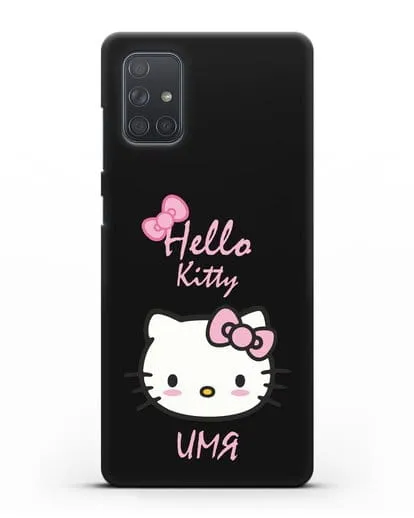 Именной чехол Hello Kitty силиконовый для Samsung Galaxy A71 [SM-A715F]