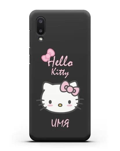 Именной чехол Hello Kitty силиконовый для Samsung Galaxy A02 [SM-A022G]