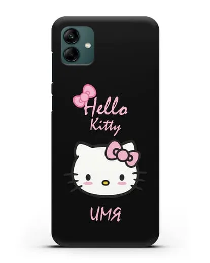 Именной чехол Hello Kitty силиконовый для Samsung Galaxy A04 [SM-A045F]