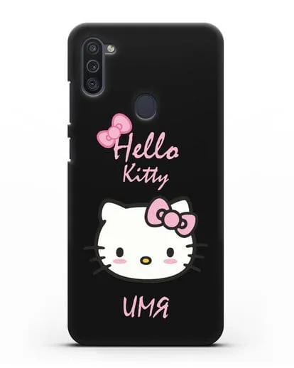 Именной чехол Hello Kitty силиконовый для Samsung Galaxy M11 [SM-M115F]