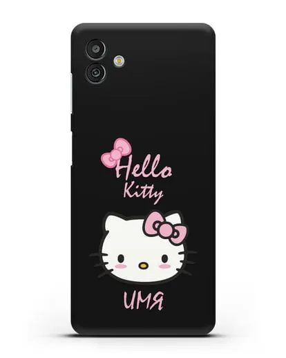 Именной чехол Hello Kitty силиконовый для Samsung Galaxy M13 [SM-M135]