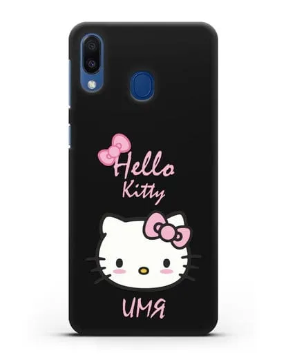 Именной чехол Hello Kitty силиконовый для Samsung Galaxy M20 [SM-M205F]