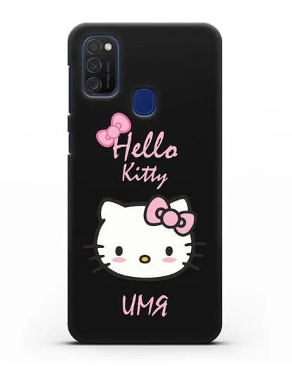 Именной чехол Hello Kitty силиконовый для Samsung Galaxy M21 [SM-M215F]