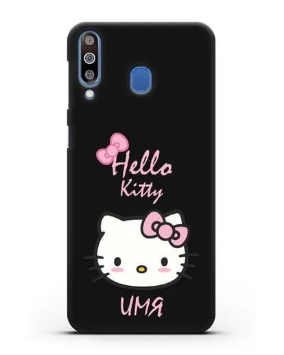 Именной чехол Hello Kitty силиконовый для Samsung Galaxy M30 [SM-M305F]