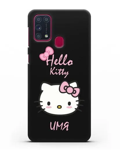 Именной чехол Hello Kitty силиконовый для Samsung Galaxy M31 [SM-M315F]