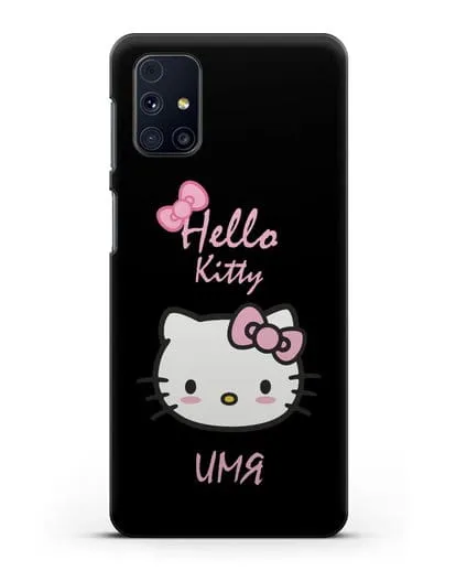 Именной чехол Hello Kitty силиконовый для Samsung Galaxy M51 [SM-M515F]