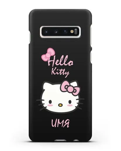 Именной чехол Hello Kitty силиконовый для Samsung Galaxy S10 Plus [SM-G975F]