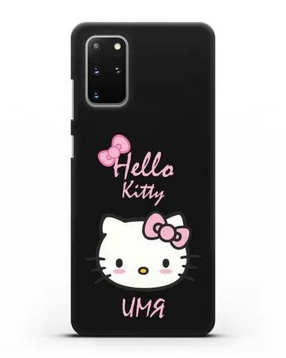 Именной чехол Hello Kitty силиконовый для Samsung Galaxy S20 Plus [SM-G985F]