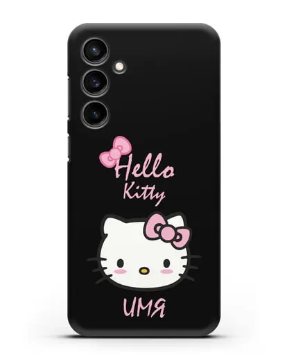 Именной чехол Hello Kitty силиконовый для Samsung Galaxy S23 FE