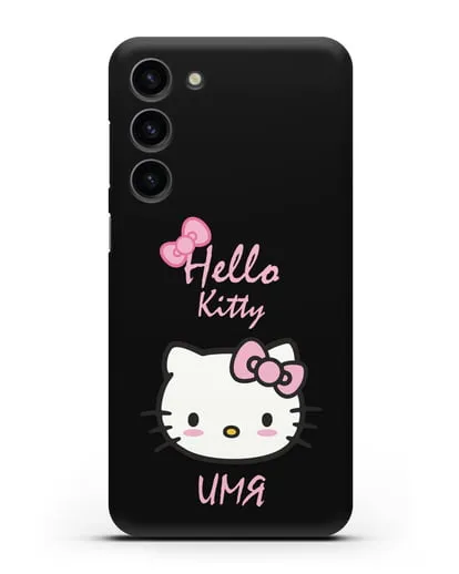 Именной чехол Hello Kitty силиконовый для Samsung Galaxy S23 Plus [SM-S916]