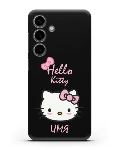 Именной чехол Hello Kitty силиконовый для Samsung Galaxy S24