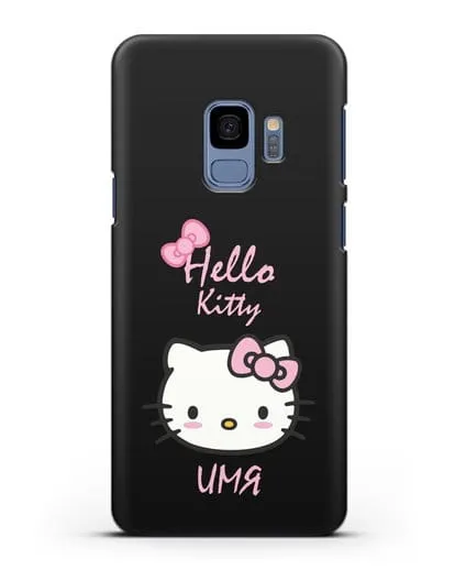 Именной чехол Hello Kitty силиконовый для Samsung Galaxy S9 [SM-G960F]