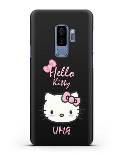 Именной чехол Hello Kitty силиконовый для Samsung Galaxy S9 Plus [SM-G965F]