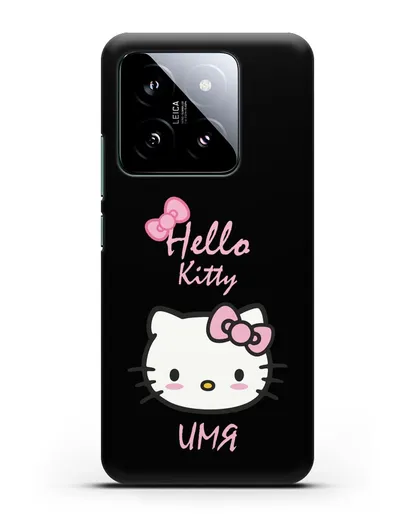 Именной чехол Hello Kitty силиконовый для Xiaomi 14