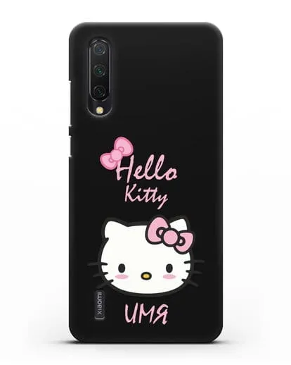Именной чехол Hello Kitty силиконовый для Xiaomi Mi A3 Lite