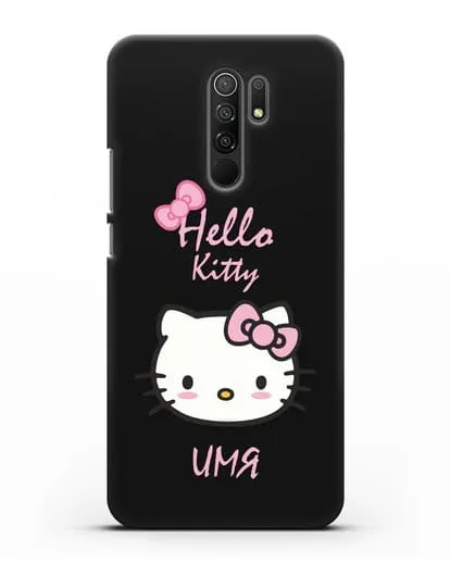 Именной чехол Hello Kitty силиконовый для Xiaomi Redmi 9