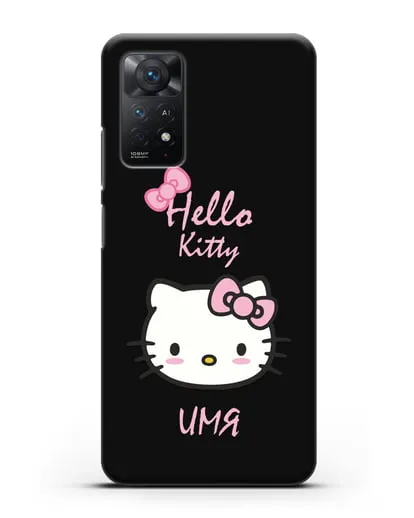 Именной чехол Hello Kitty силиконовый для Xiaomi Redmi Note 11 Pro