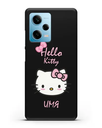 Именной чехол Hello Kitty силиконовый для Xiaomi Redmi Note 12 5G