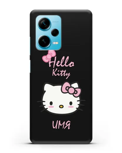 Именной чехол Hello Kitty силиконовый для Xiaomi Redmi Note 12 Pro Plus