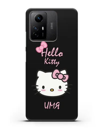 Именной чехол Hello Kitty силиконовый для Xiaomi Redmi Note 12S