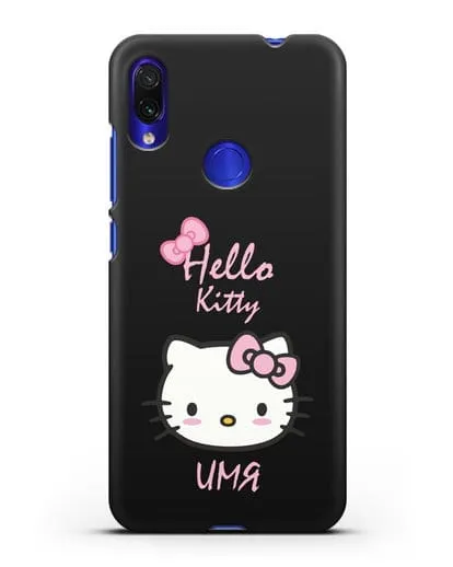Именной чехол Hello Kitty силиконовый для Xiaomi Redmi Note 7