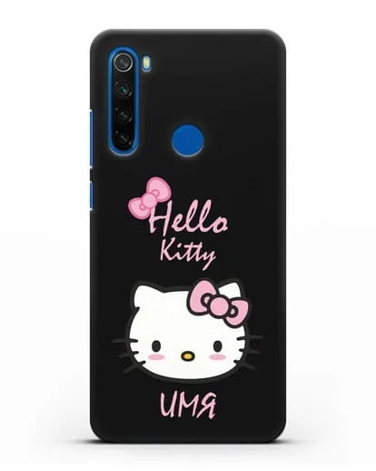 Именной чехол Hello Kitty силиконовый для Xiaomi Redmi Note 8